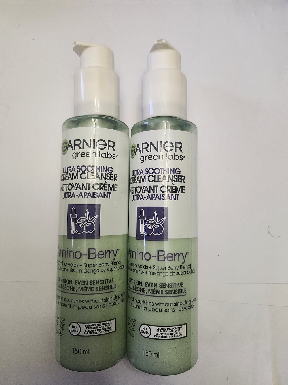 Garnier Amino-Berry Ultra Soothing Cream Cleanser - Set Of 2 New